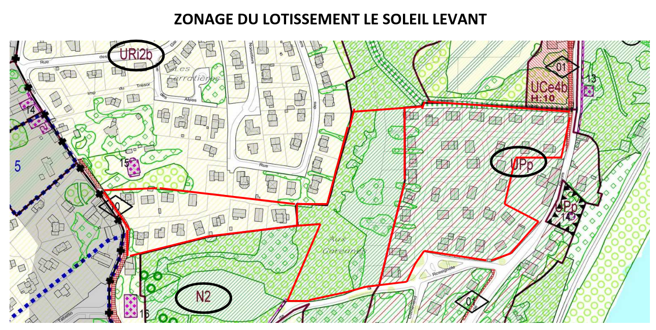 Plan des parcelles en zone N2